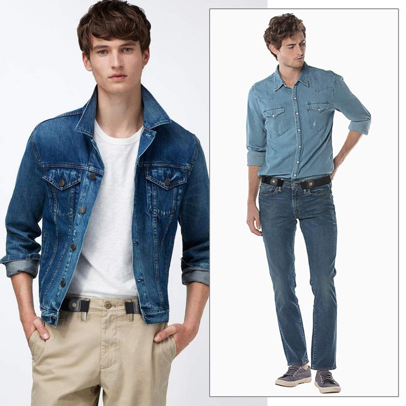 WERFORU No Buckle Elastic Belt for Men Stretch Buckle Free Belt for Jeans Pants 1.38 Inches Wide,A-black,Suit for pants size 30"-48" - Image 3